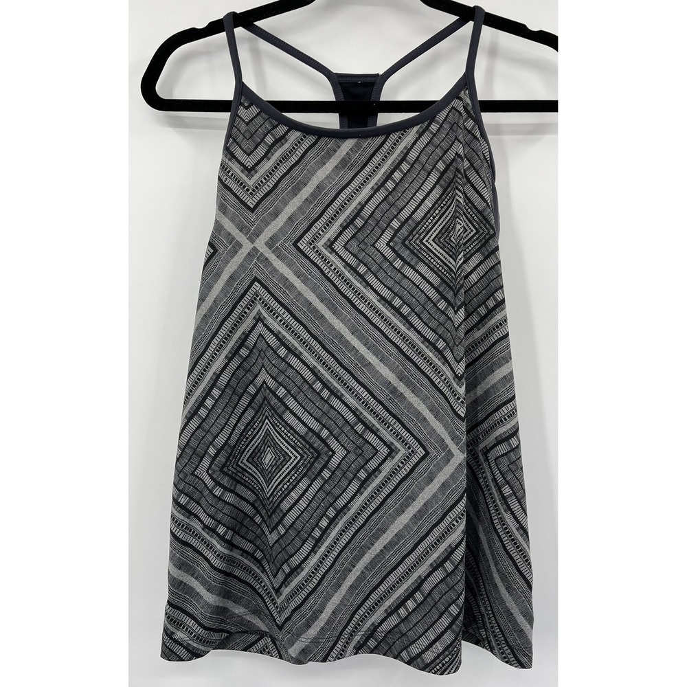 Fabletics Norwalk Geometric Black And Gray Athletic Tank Top Size Medium